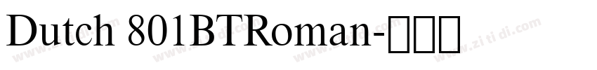 Dutch 801BTRoman字体转换